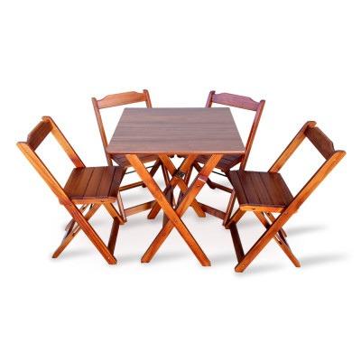 Mesa e cadeiras desmontáveis em madeira maciça – Arteem Madeira